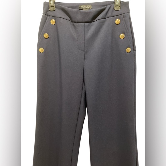 Rachel Zoe Elegant Navy with Gold Buttons Women's Pants size 6 - Picture 3 of 4